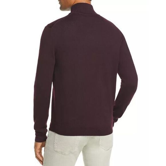 The Men's Store Bloomingdale's Sz Medium Purple 1/4 Zip Merino Wool Sweater $98 - Picture 2 of 9